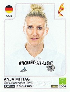 Sticker Anja Mittag - Women's Euro 2017 The Netherlands n. 113 - Panini