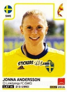 Sticker Jonna Andersson - Women's Euro 2017 The Netherlands n. 124 - Panini