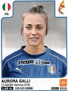 Sticker Aurora Galli - Women's Euro 2017 The Netherlands n. 147 - Panini