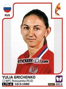 Sticker Yulia Grichenko - Women's Euro 2017 The Netherlands - Panini