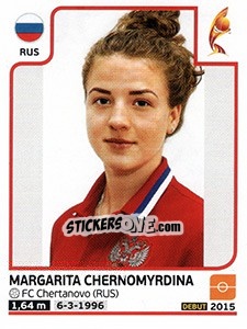 Sticker Margarita Chernomyrdina - Women's Euro 2017 The Netherlands n. 169 - Panini