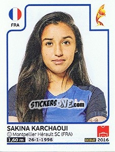Sticker Sakina Karchaoui - Women's Euro 2017 The Netherlands n. 180 - Panini