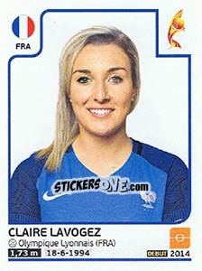 Sticker Claire Lavogez - Women's Euro 2017 The Netherlands n. 186 - Panini