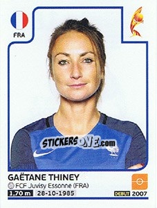 Sticker Gaëtane Thiney - Women's Euro 2017 The Netherlands n. 189 - Panini