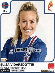 Cromo Elísa Vidarsdóttir - Women's Euro 2017 The Netherlands - Panini