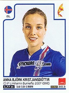 Sticker Anna Björk Kristjansdóttir - Women's Euro 2017 The Netherlands - Panini