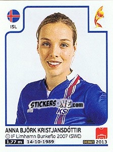 Sticker Anna Björk Kristjansdóttir - Women's Euro 2017 The Netherlands n. 203 - Panini