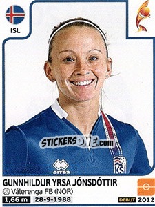Sticker Gunnhildur Yrsa Jónsdóttir - Women's Euro 2017 The Netherlands n. 206 - Panini