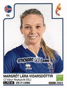 Sticker Margrét Lára Vidarsdóttir - Women's Euro 2017 The Netherlands - Panini