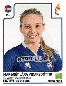 Sticker Margrét Lára Vidarsdóttir - Women's Euro 2017 The Netherlands n. 212 - Panini