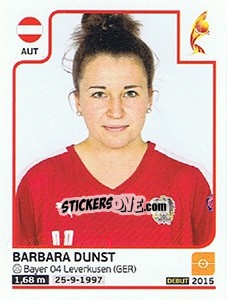 Sticker Barbara Dunst - Women's Euro 2017 The Netherlands n. 230 - Panini