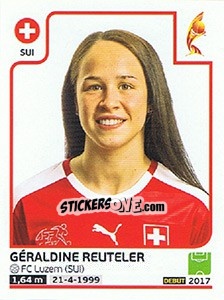 Cromo Géraldine Reuteler - Women's Euro 2017 The Netherlands - Panini