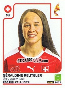 Sticker Géraldine Reuteler - Women's Euro 2017 The Netherlands n. 254 - Panini