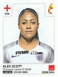 Sticker Alex Scott - Women's Euro 2017 The Netherlands n. 262 - Panini