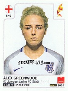 Sticker Alex Greenwood - Women's Euro 2017 The Netherlands n. 263 - Panini