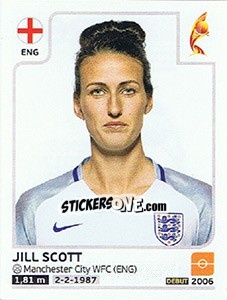 Sticker Jill Scott - Women's Euro 2017 The Netherlands n. 266 - Panini
