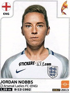 Sticker Jordan Nobbs - Women's Euro 2017 The Netherlands n. 268 - Panini