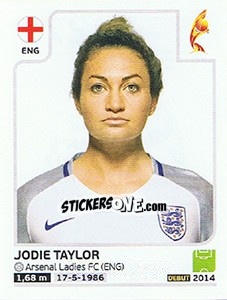 Sticker Jodie Taylor - Women's Euro 2017 The Netherlands n. 272 - Panini