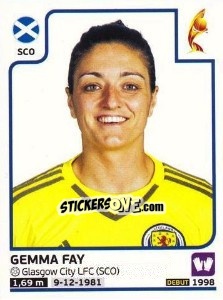 Sticker Gemma Fay - Women's Euro 2017 The Netherlands n. 277 - Panini