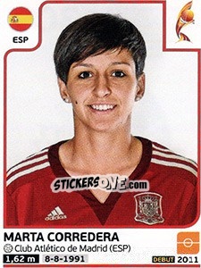 Sticker Marta Corredera - Women's Euro 2017 The Netherlands n. 309 - Panini