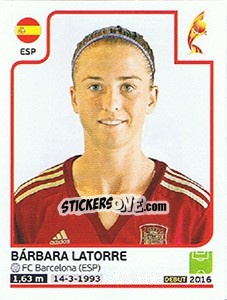 Sticker Bárbara Latorre - Women's Euro 2017 The Netherlands n. 314 - Panini