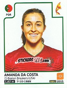 Figurina Amanda Da Costa - Women's Euro 2017 The Netherlands n. 327 - Panini