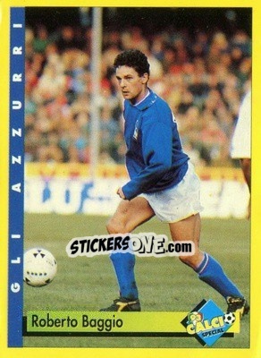 Sticker Roberto Baggio - Calcio Cards 1992-1993 n. 2 - Merlin