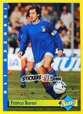 Sticker Franco Baresi - Calcio Cards 1992-1993 n. 3 - Merlin