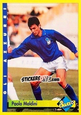 Sticker Paolo Maldini - Calcio Cards 1992-1993 n. 12 - Merlin