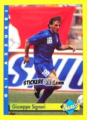 Sticker Giuseppe Signori - Calcio Cards 1992-1993 n. 15 - Merlin
