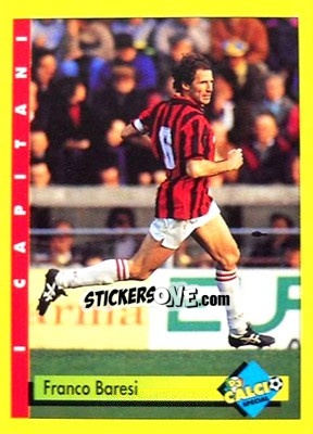 Sticker Franco Baresi - Calcio Cards 1992-1993 n. 29 - Merlin