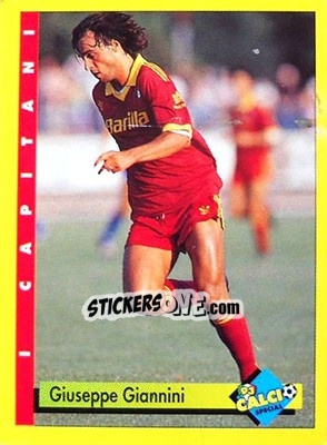 Sticker Giuseppe Giannini - Calcio Cards 1992-1993 n. 33 - Merlin