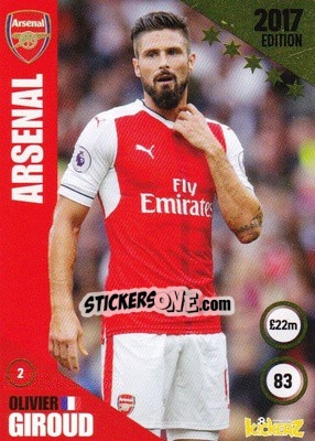 Sticker Olivier Giroud - Football Cards 2017 n. 2 - Kickerz