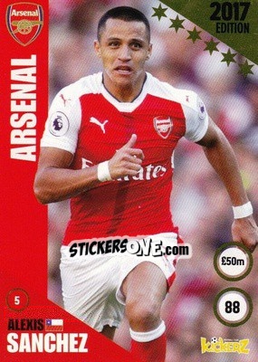 Sticker Alexis Sanchez - Football Cards 2017 n. 5 - Kickerz