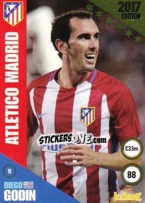 Sticker Diego Godin - Football Cards 2017 n. 11 - Kickerz