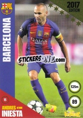 Sticker Andrés Iniesta - Football Cards 2017 n. 15 - Kickerz