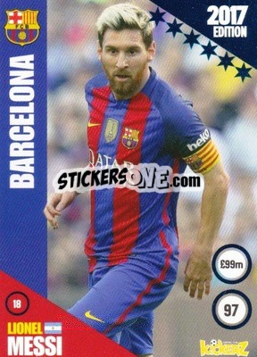 Sticker Lionel Messi - Football Cards 2017 n. 18 - Kickerz