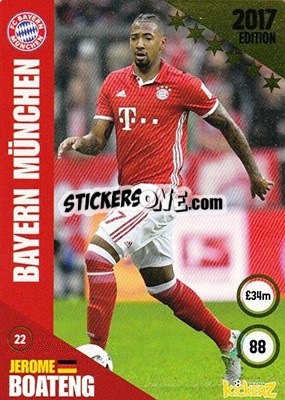 Sticker Jérôme Boateng - Football Cards 2017 n. 22 - Kickerz