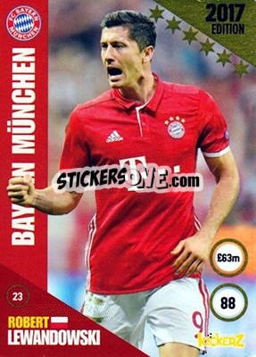 Sticker Robert Lewandowski - Football Cards 2017 n. 23 - Kickerz