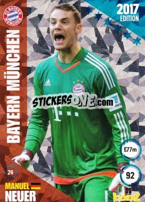 Sticker Manuel Neuer - Football Cards 2017 n. 24 - Kickerz