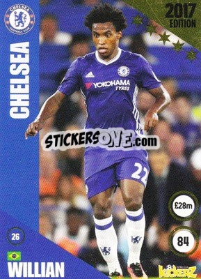Sticker Willian - Football Cards 2017 n. 26 - Kickerz