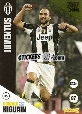 Sticker Gonzalo Higuain - Football Cards 2017 n. 35 - Kickerz