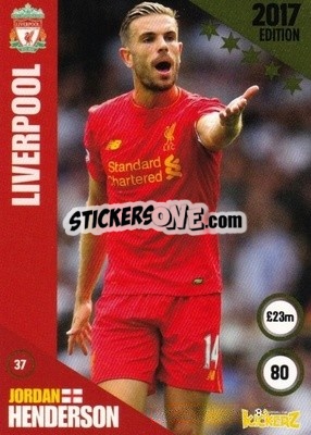 Sticker Jordan Henderson - Football Cards 2017 - Kickerz