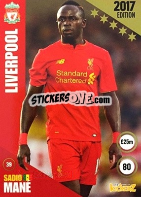 Sticker Sadio Mané - Football Cards 2017 n. 39 - Kickerz