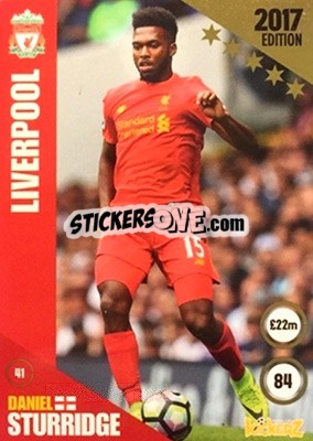 Sticker Daniel Sturridge - Football Cards 2017 n. 41 - Kickerz