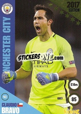 Sticker Claudio Bravo - Football Cards 2017 n. 43 - Kickerz