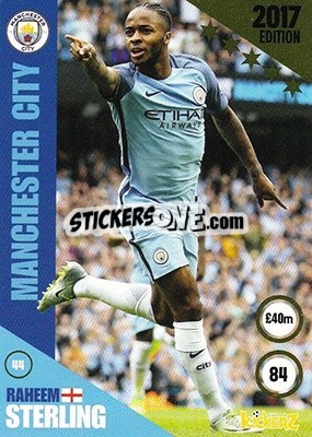 Sticker Raheem Sterling - Football Cards 2017 - Kickerz