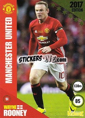 Sticker Wayne Rooney - Football Cards 2017 n. 51 - Kickerz