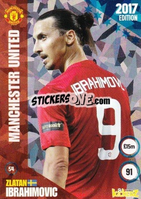 Sticker Zlatan Ibrahimovic - Football Cards 2017 n. 54 - Kickerz