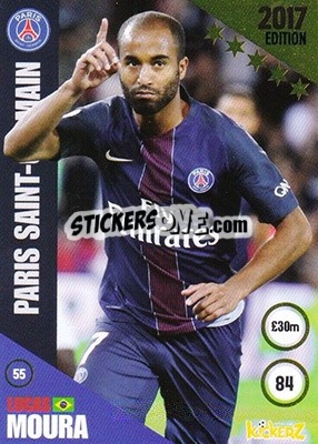 Sticker Lucas Moura - Football Cards 2017 n. 55 - Kickerz